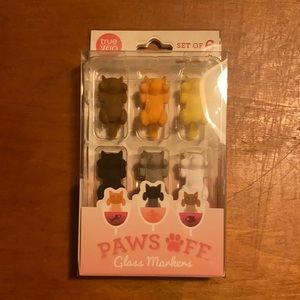 🍷🐈 TRUE ZOO PAWS OFF Wine Charms Pack of 6 Brand New in Box 🐈🍷